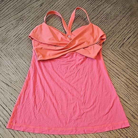 Lululemon orange wrap it tank top with built in sports bra size - Picture 4 of 8